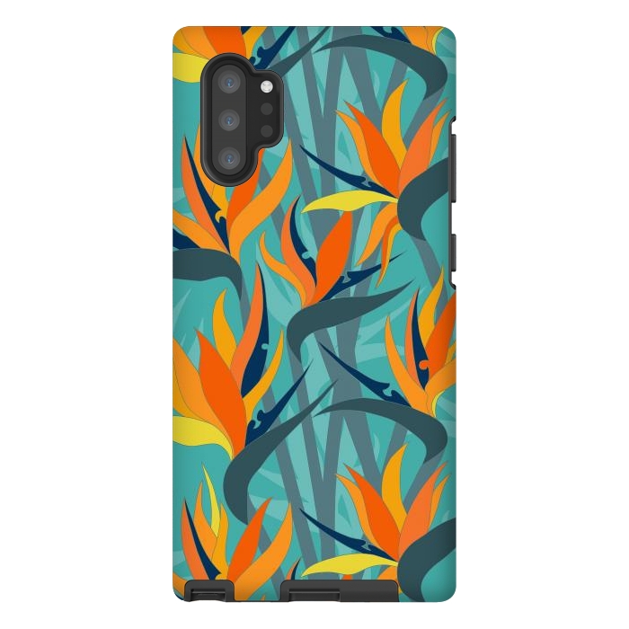Galaxy Note 10 plus StrongFit Seamless Floral Pattern Plant Strelitzia G610 by Medusa GraphicArt
