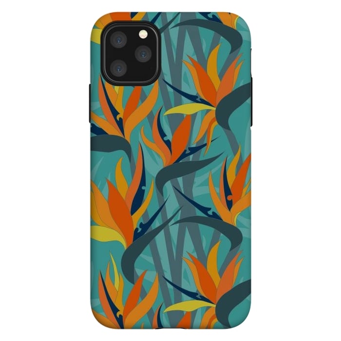 iPhone 11 Pro Max StrongFit Seamless Floral Pattern Plant Strelitzia G610 by Medusa GraphicArt