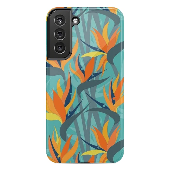 Galaxy S22 plus StrongFit Seamless Floral Pattern Plant Strelitzia G610 by Medusa GraphicArt