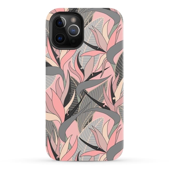 iPhone 12 Pro Max StrongFit Seamless Floral Pattern Plant Strelitzia G612 by Medusa GraphicArt