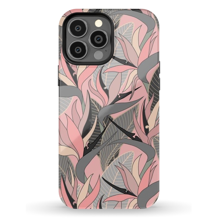 iPhone 13 Pro Max StrongFit Seamless Floral Pattern Plant Strelitzia G612 by Medusa GraphicArt