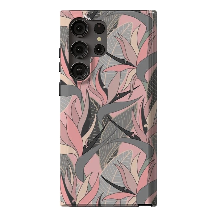 Galaxy S23 Ultra StrongFit Seamless Floral Pattern Plant Strelitzia G612 by Medusa GraphicArt