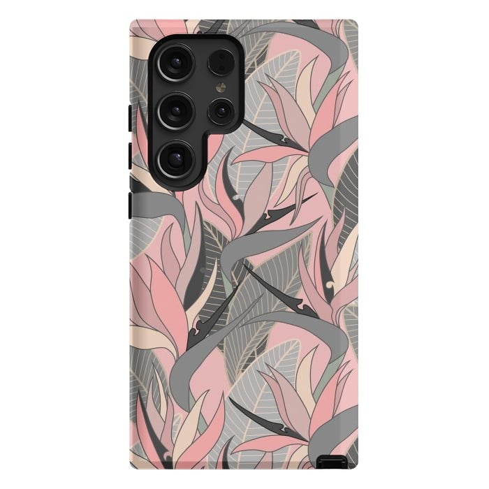 Galaxy S24 Ultra StrongFit Seamless Floral Pattern Plant Strelitzia G612 by Medusa GraphicArt