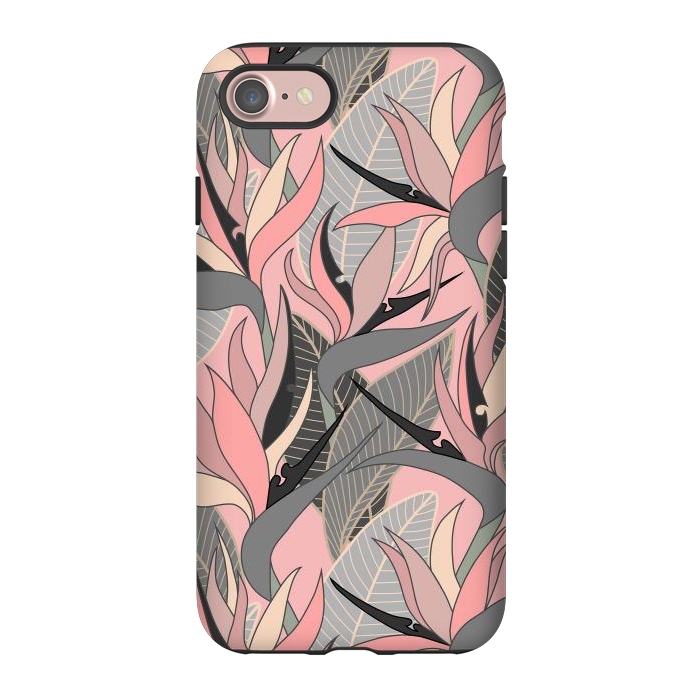 iPhone 7 StrongFit Seamless Floral Pattern Plant Strelitzia G612 by Medusa GraphicArt
