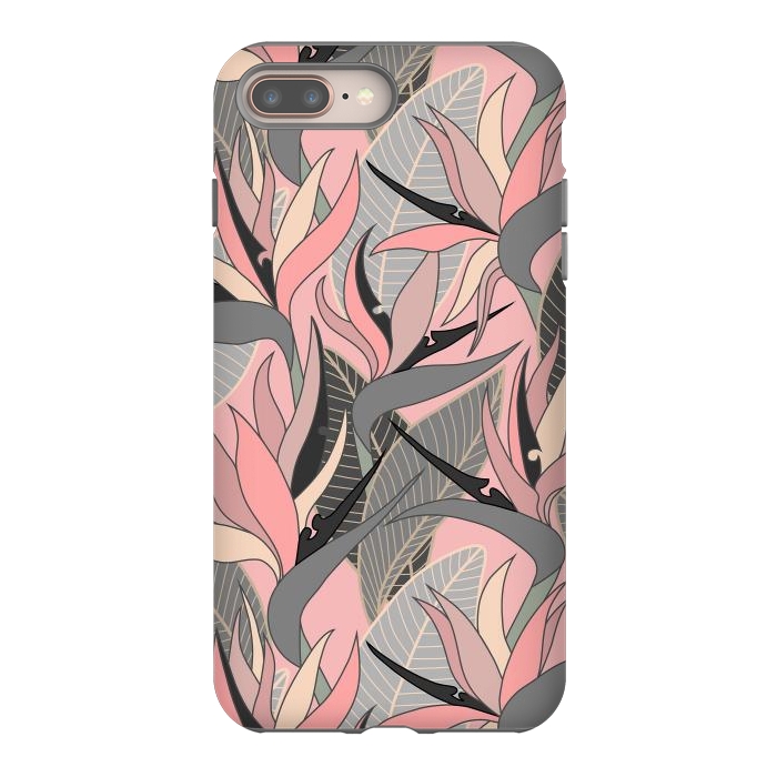 iPhone 7 plus StrongFit Seamless Floral Pattern Plant Strelitzia G612 by Medusa GraphicArt