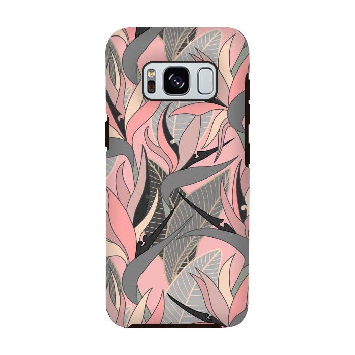 Galaxy S8 StrongFit Seamless Floral Pattern Plant Strelitzia G612 by Medusa GraphicArt