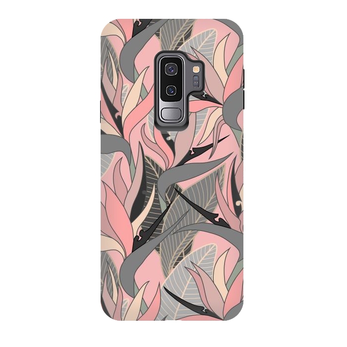 Galaxy S9 plus StrongFit Seamless Floral Pattern Plant Strelitzia G612 by Medusa GraphicArt