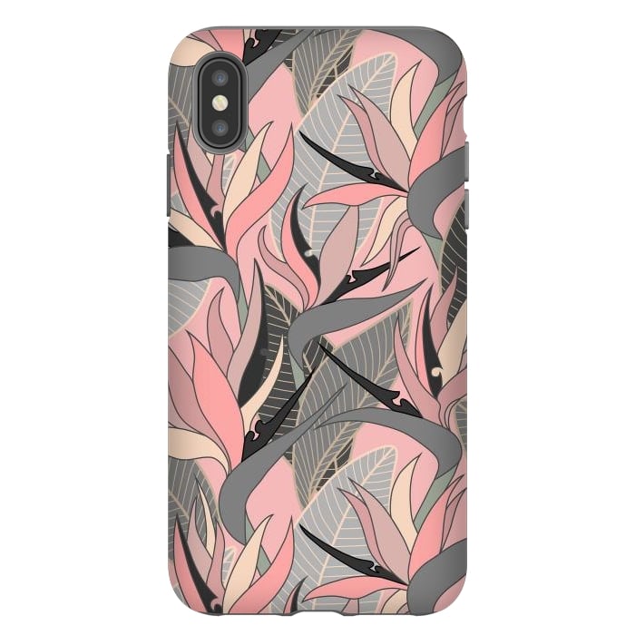 iPhone Xs Max StrongFit Seamless Floral Pattern Plant Strelitzia G612 by Medusa GraphicArt