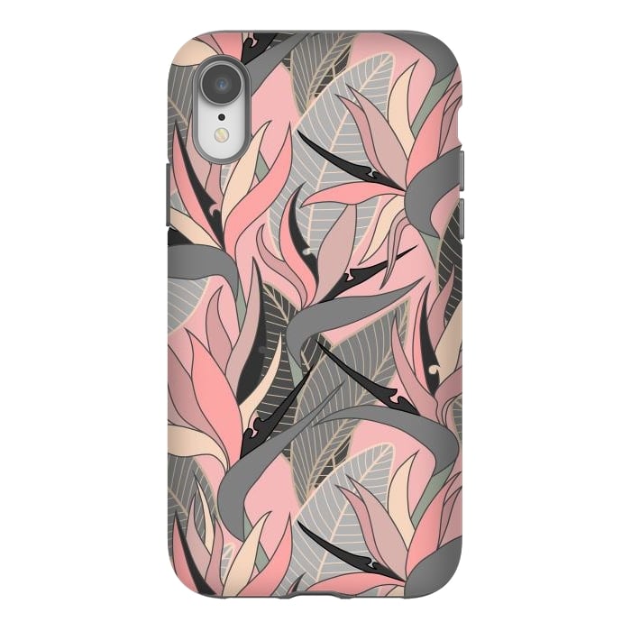 iPhone Xr StrongFit Seamless Floral Pattern Plant Strelitzia G612 by Medusa GraphicArt