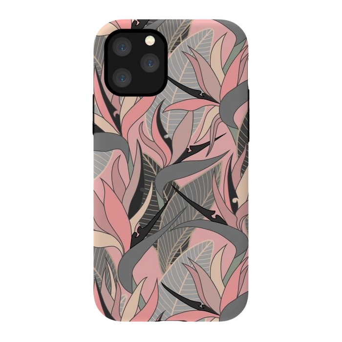 iPhone 11 Pro StrongFit Seamless Floral Pattern Plant Strelitzia G612 by Medusa GraphicArt