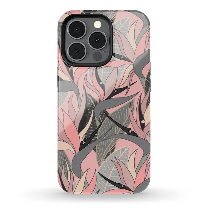 iPhone 13 pro StrongFit Seamless Floral Pattern Plant Strelitzia G612 by Medusa GraphicArt