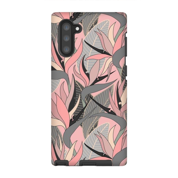 Galaxy Note 10 StrongFit Seamless Floral Pattern Plant Strelitzia G612 by Medusa GraphicArt