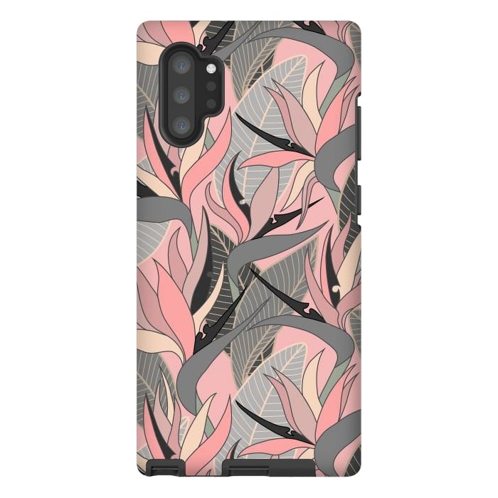 Galaxy Note 10 plus StrongFit Seamless Floral Pattern Plant Strelitzia G612 by Medusa GraphicArt