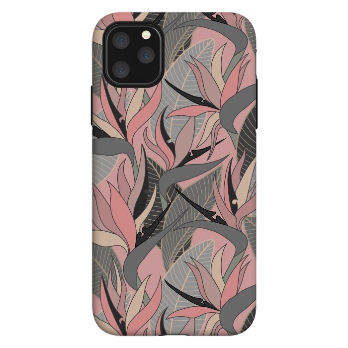 iPhone 11 Pro Max StrongFit Seamless Floral Pattern Plant Strelitzia G612 by Medusa GraphicArt