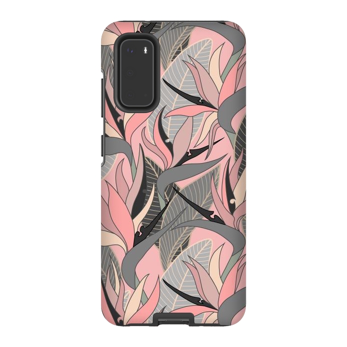 Galaxy S20 StrongFit Seamless Floral Pattern Plant Strelitzia G612 by Medusa GraphicArt