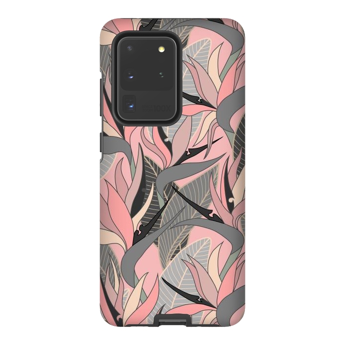 Galaxy S20 Ultra StrongFit Seamless Floral Pattern Plant Strelitzia G612 by Medusa GraphicArt