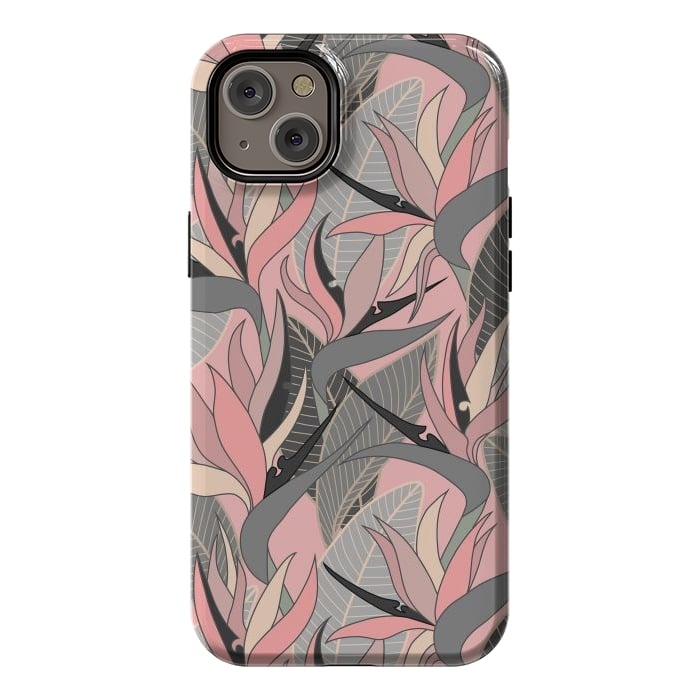 iPhone 14 Plus StrongFit Seamless Floral Pattern Plant Strelitzia G612 by Medusa GraphicArt