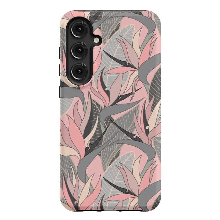 Galaxy S24 Plus StrongFit Seamless Floral Pattern Plant Strelitzia G612 by Medusa GraphicArt