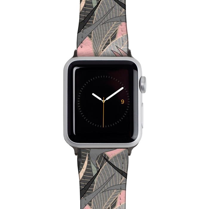 Watch 38mm / 40mm Strap PU leather Seamless Floral Pattern Plant Strelitzia G612 by Medusa GraphicArt