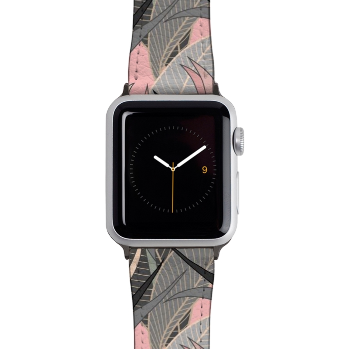 Watch 42mm / 44mm Strap PU leather Seamless Floral Pattern Plant Strelitzia G612 by Medusa GraphicArt