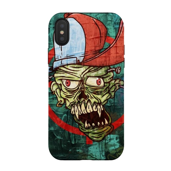 iPhone Xs / X StrongFit monster head with cap by Manuvila