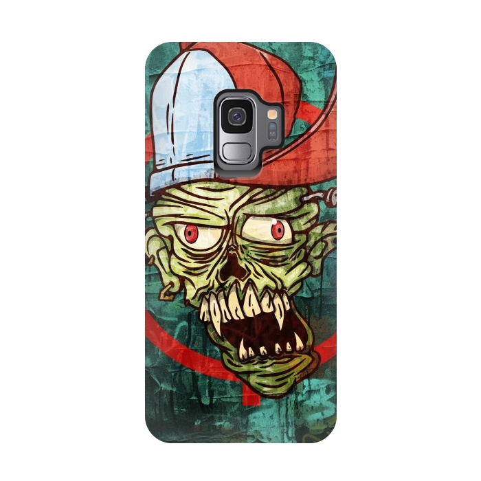 Galaxy S9 StrongFit monster head with cap by Manuvila