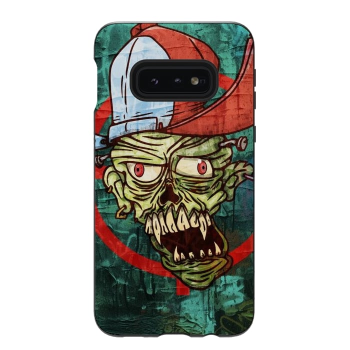 Galaxy S10e StrongFit monster head with cap by Manuvila