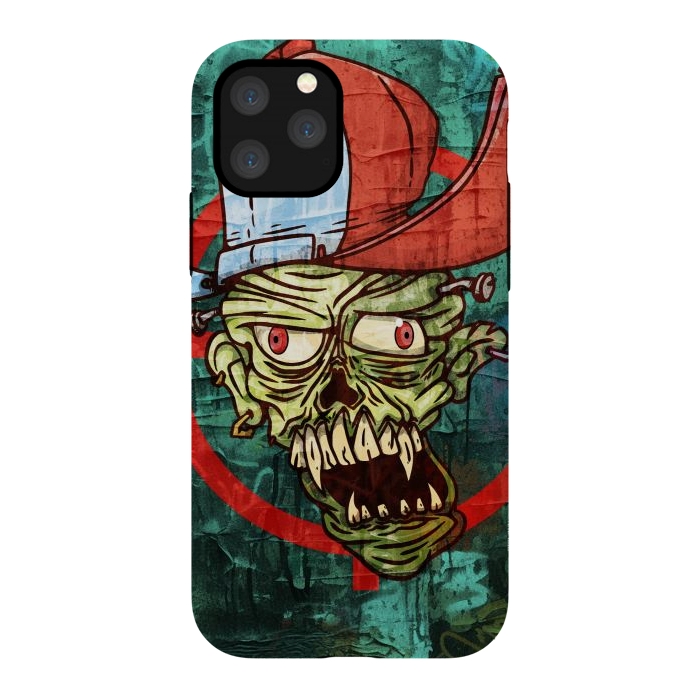 iPhone 11 Pro StrongFit monster head with cap by Manuvila