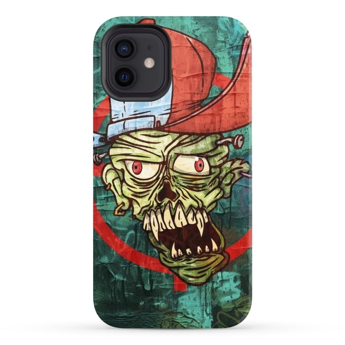 iPhone 12 StrongFit monster head with cap by Manuvila
