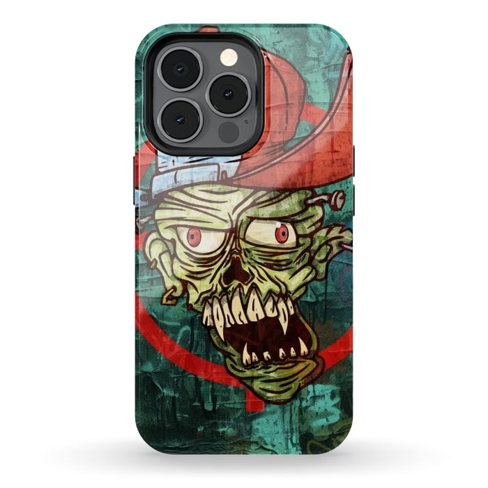 iPhone 13 pro StrongFit monster head with cap by Manuvila