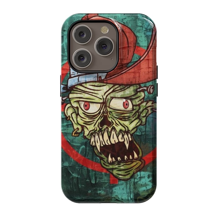 iPhone 14 Pro StrongFit monster head with cap by Manuvila