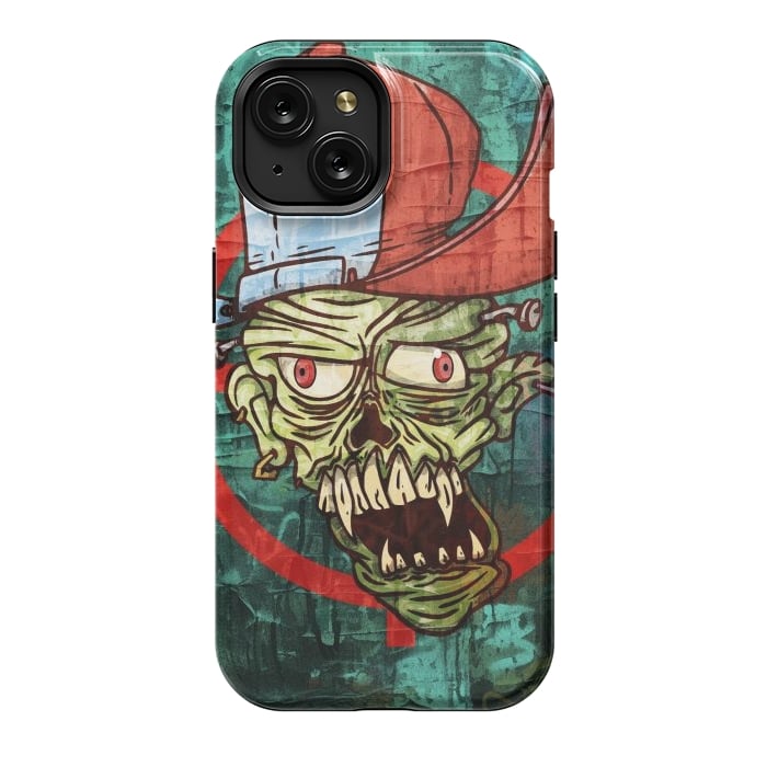 iPhone 15 StrongFit monster head with cap by Manuvila