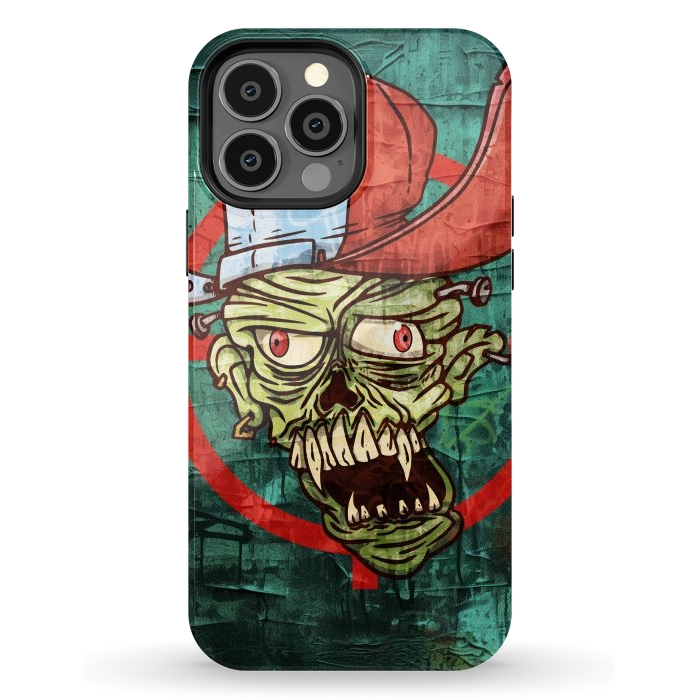 iPhone 13 Pro Max StrongFit monster head with cap by Manuvila