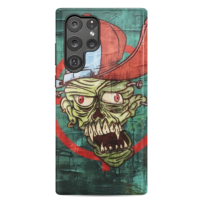 Galaxy S22 Ultra StrongFit monster head with cap by Manuvila