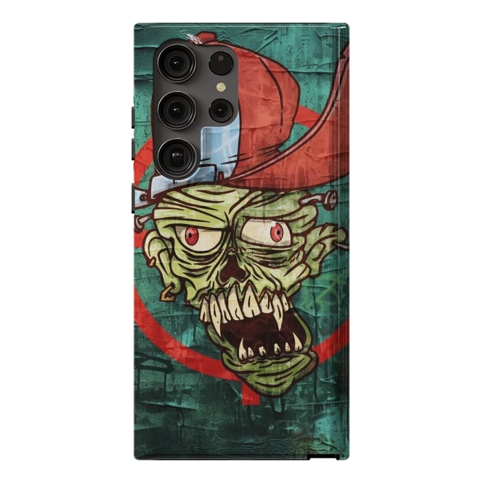 Galaxy S23 Ultra StrongFit monster head with cap by Manuvila