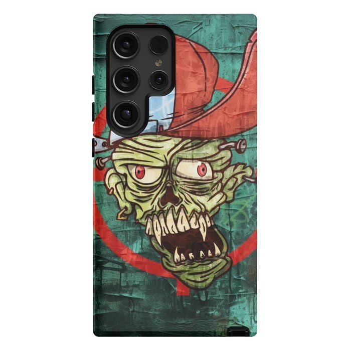 Galaxy S24 Ultra StrongFit monster head with cap by Manuvila