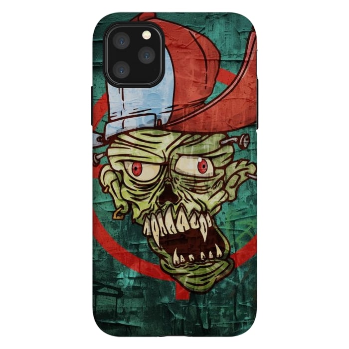 iPhone 11 Pro Max StrongFit monster head with cap by Manuvila