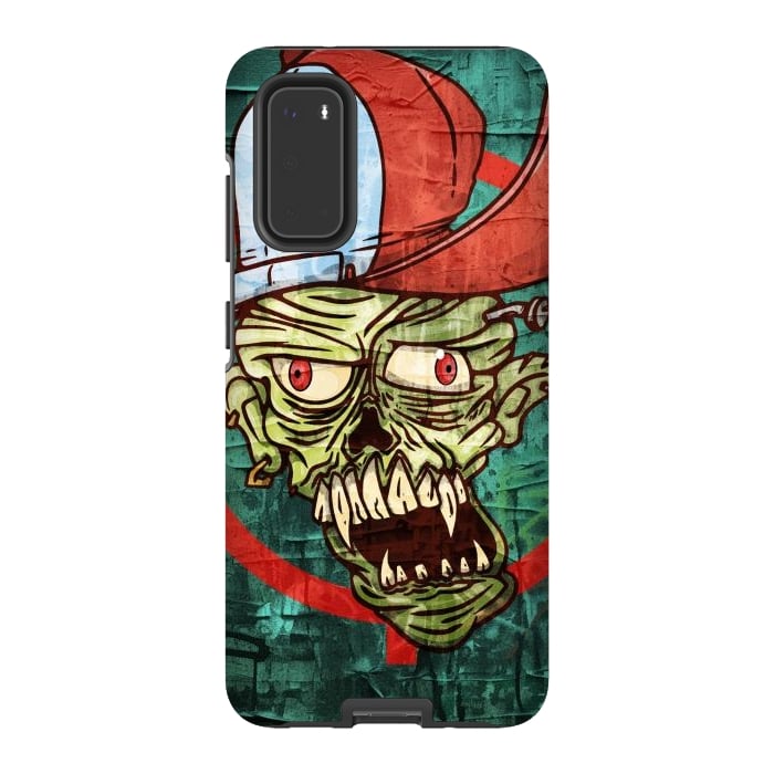 Galaxy S20 StrongFit monster head with cap by Manuvila
