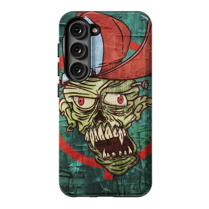 Galaxy S23 StrongFit monster head with cap by Manuvila