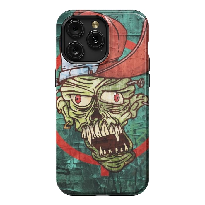 iPhone 15 Pro Max StrongFit monster head with cap by Manuvila