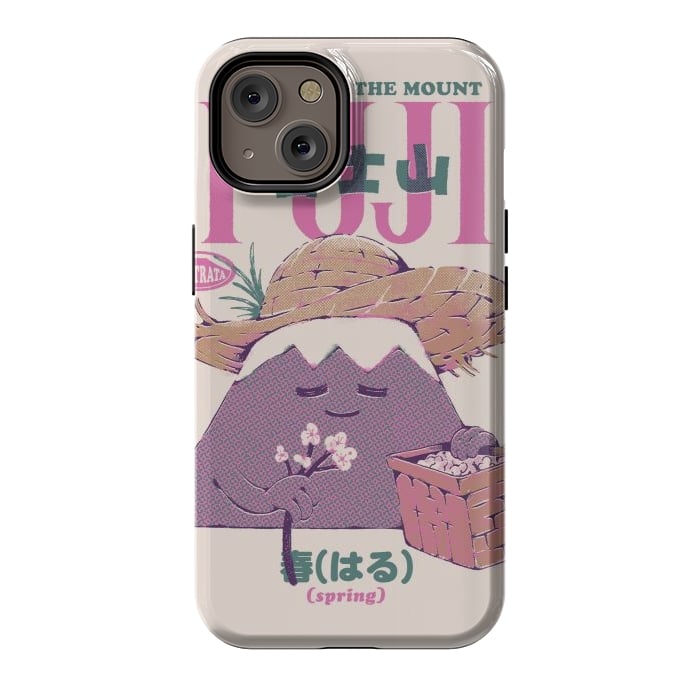 iPhone 14 StrongFit Mount Fuji Spring by Ilustrata