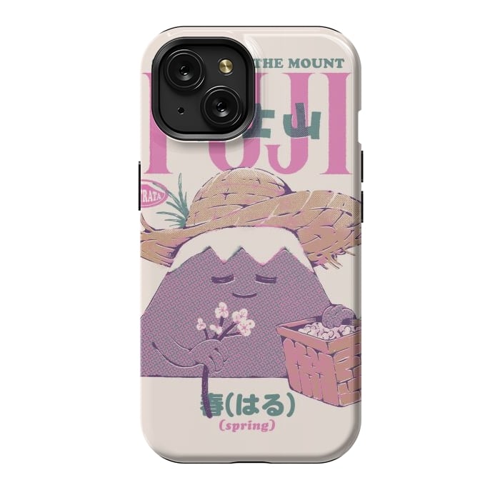 iPhone 15 StrongFit Mount Fuji Spring by Ilustrata