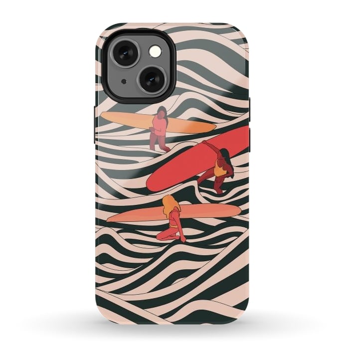 iPhone 12 mini StrongFit Surfer friends by Steve Wade (Swade)