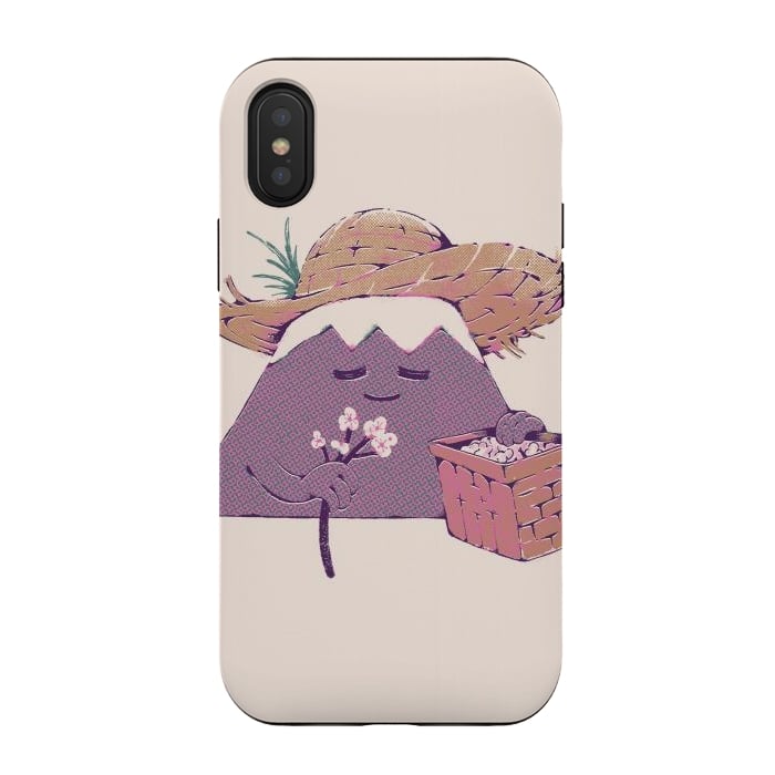 iPhone Xs / X StrongFit Mount Fuji Spring - Sticker by Ilustrata