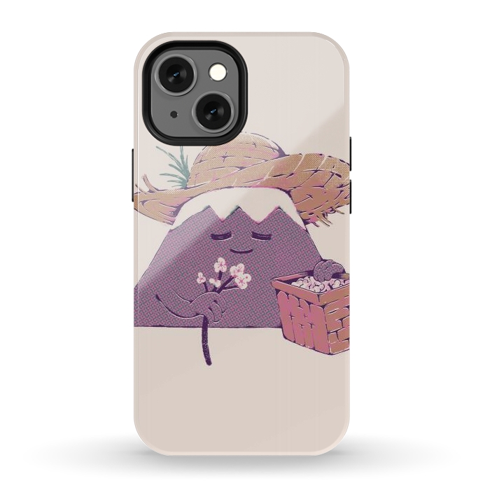iPhone 12 mini StrongFit Mount Fuji Spring - Sticker by Ilustrata