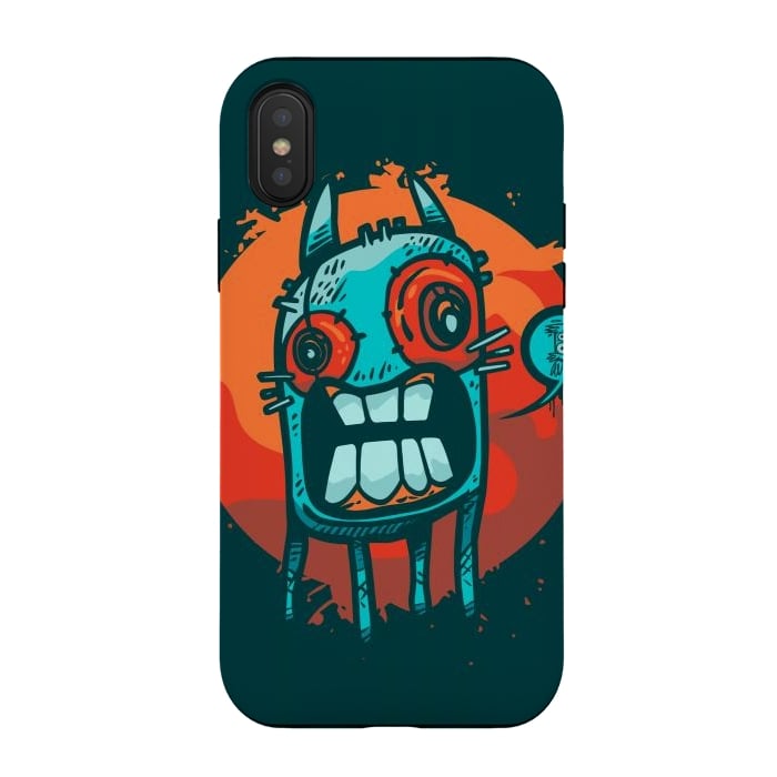 iPhone Xs / X StrongFit happy monster by Manuvila