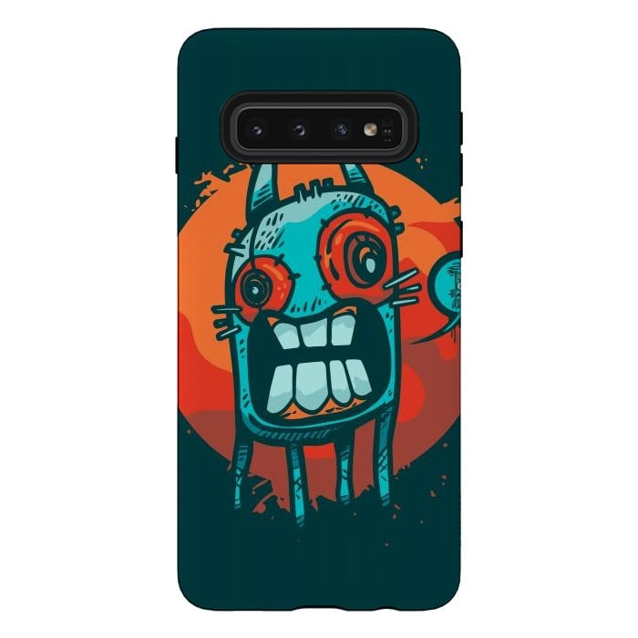 Galaxy S10 StrongFit happy monster by Manuvila