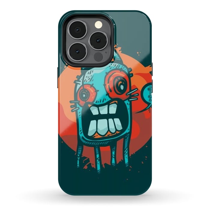iPhone 13 pro StrongFit happy monster by Manuvila