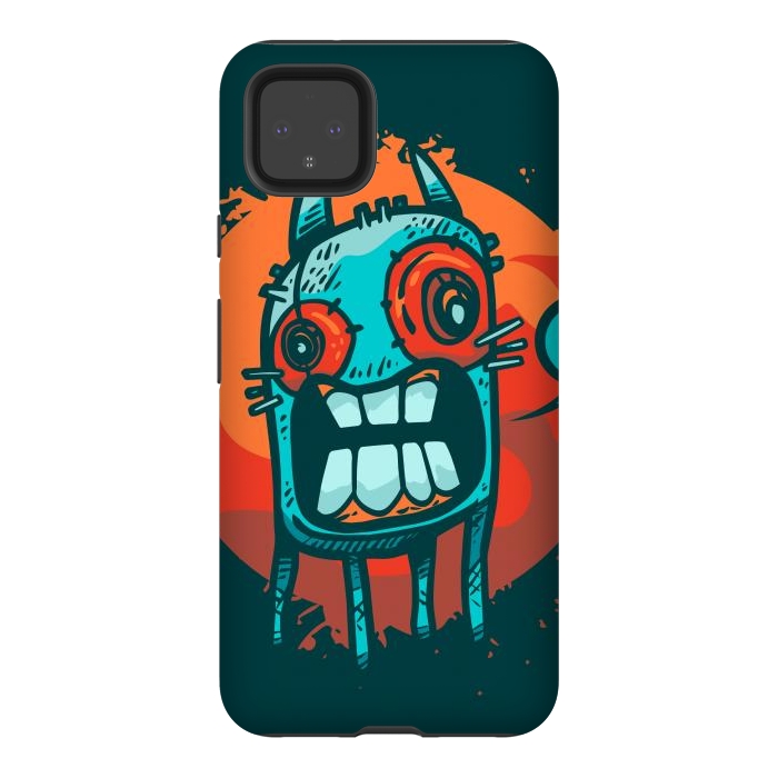 Pixel 4XL StrongFit happy monster by Manuvila