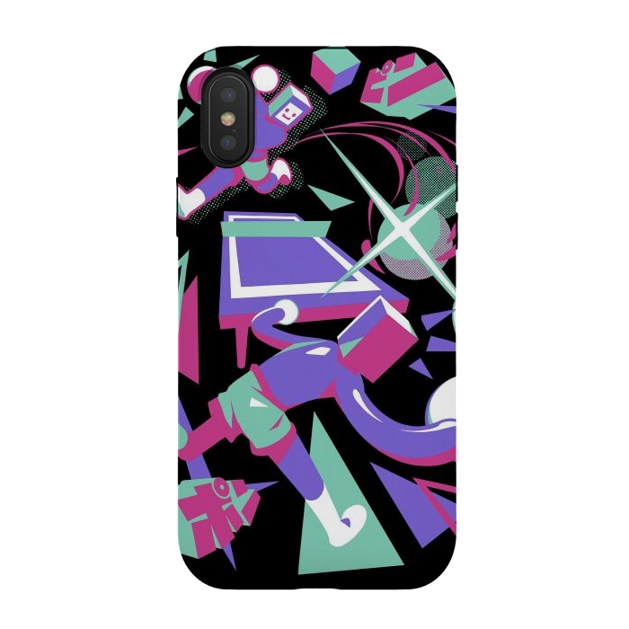 iPhone Xs / X StrongFit Ping Pong Rally - Black Version by Ilustrata